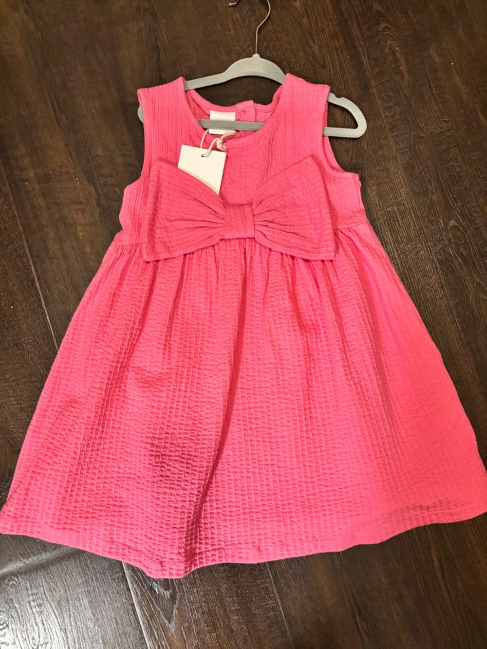 Zara Hot Pink Textured Bow Party Dress